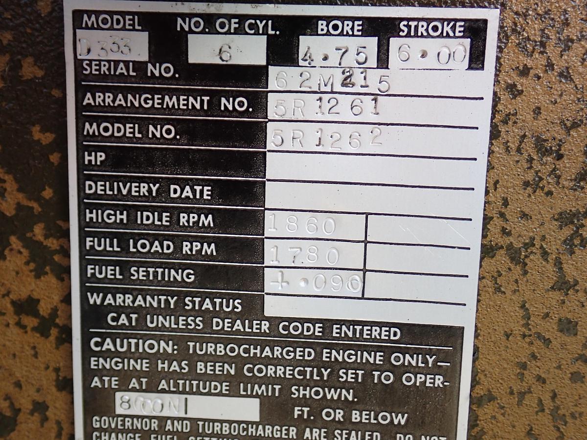 Used CAT D333C Turbo Diesel Engine 205 HOURS 3306 PC