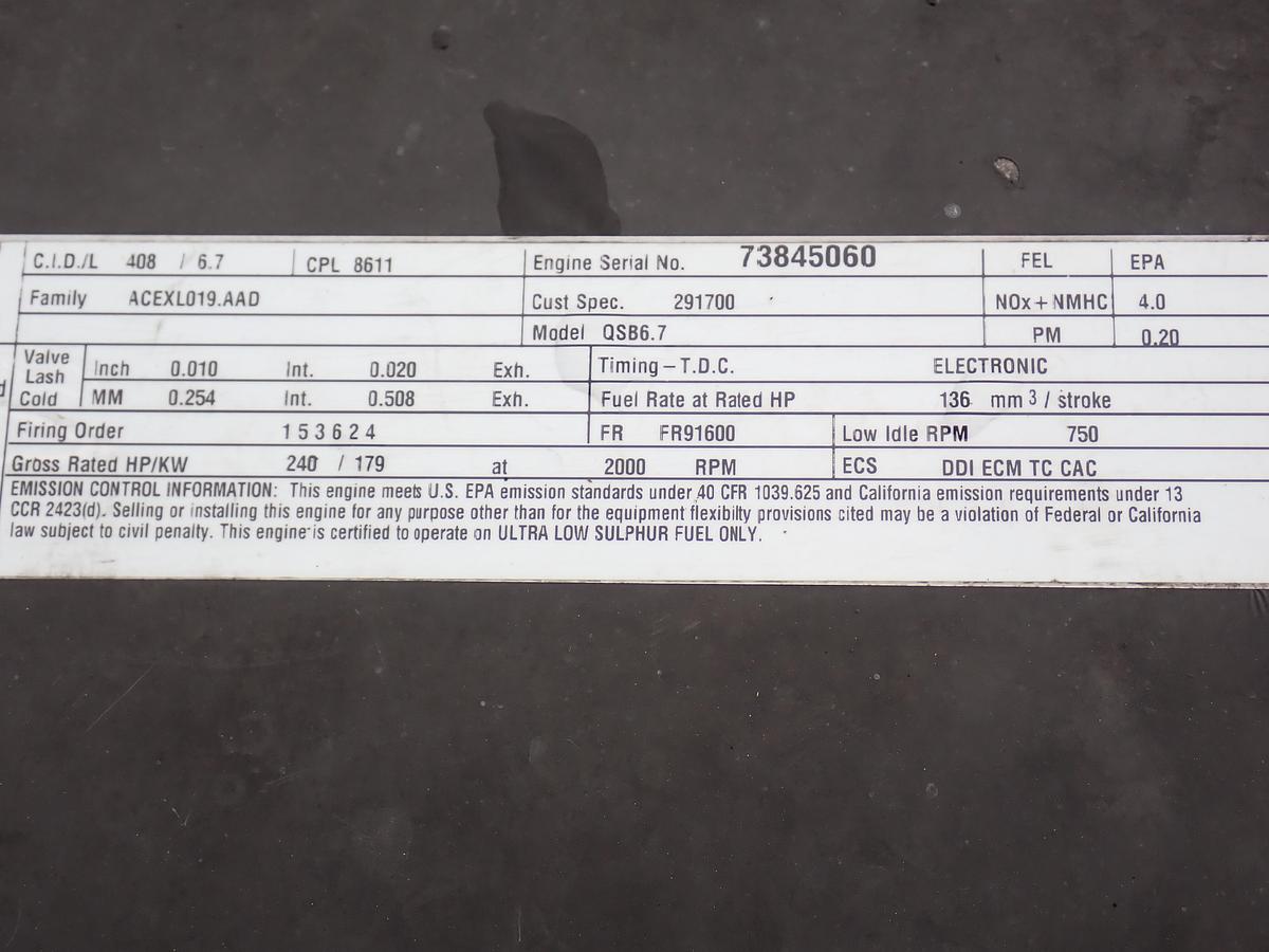 Used 2015 Cummins QSB 6.7 Diesel Engine CPL 8611
