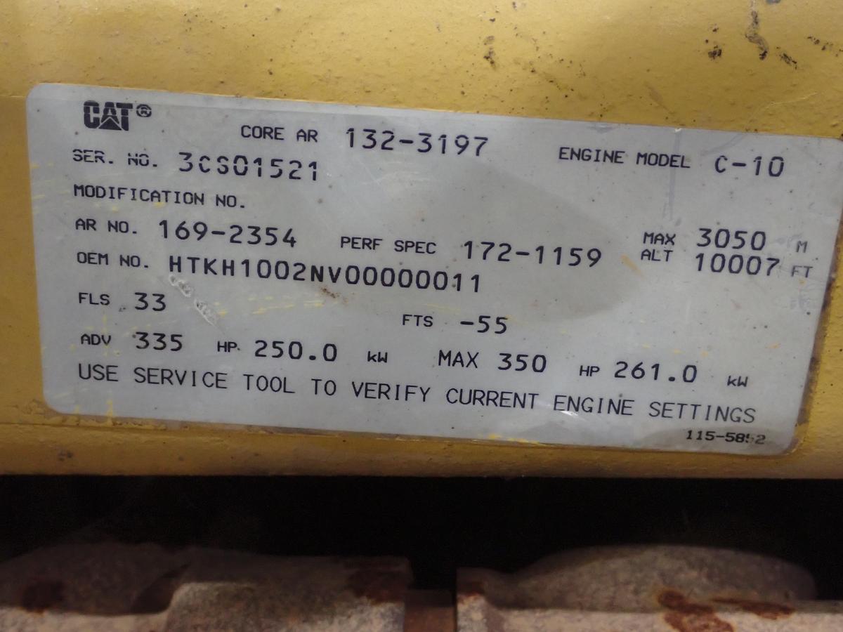 Used 1999 CAT C10 Diesel Engine AR # 169-2354 w/ JAKE BRAKE