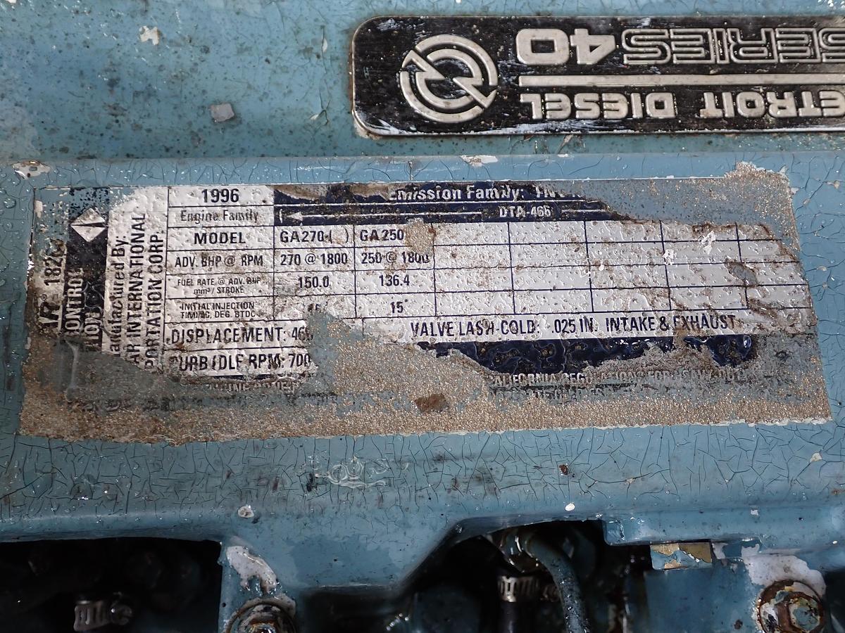 Used 1996 International DT466 NGD Industrial Diesel Engine POWER UNIT