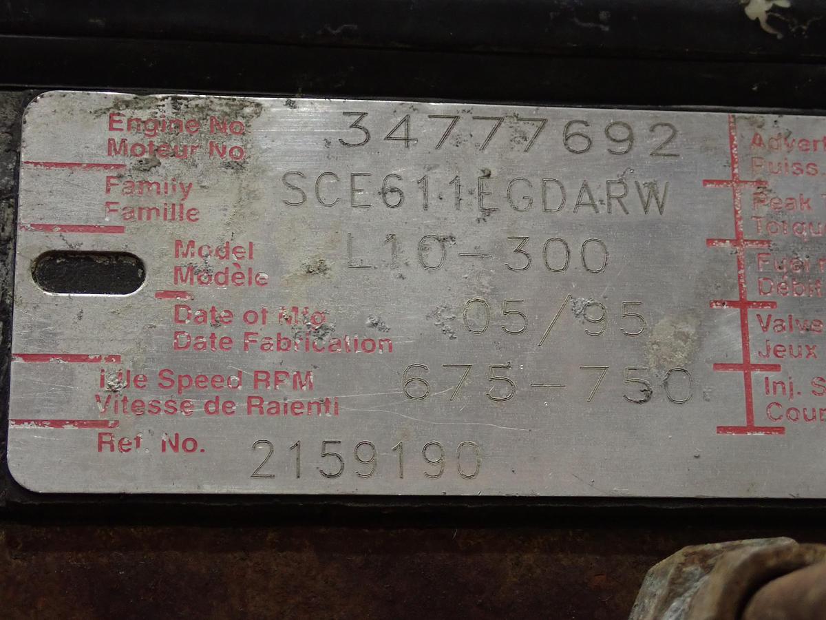 Used 1995 Cummins LTA10-300 Diesel Truck Engine DRY INTAKE CPL 1866