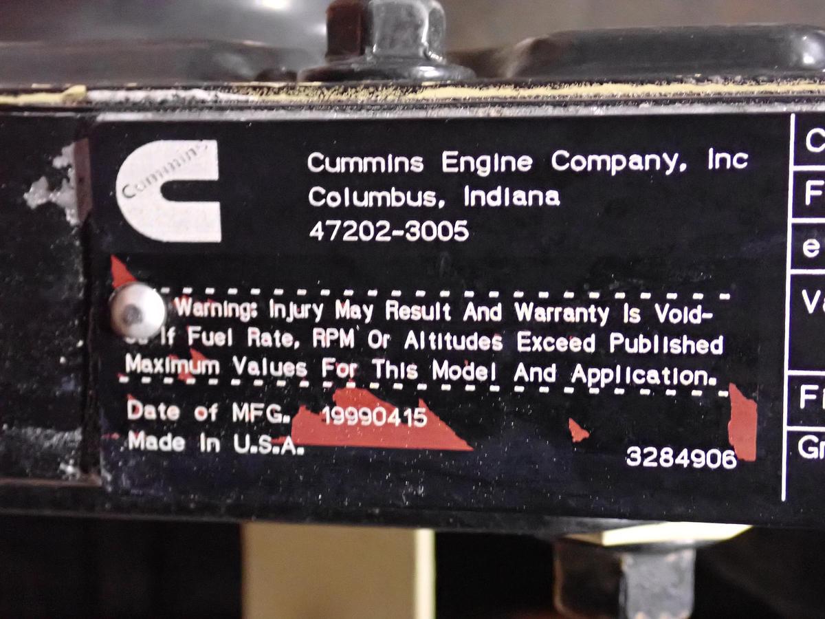 Used 1999 Cummins B5.9C Turbo Diesel Engine P PUMP! 174 HP!