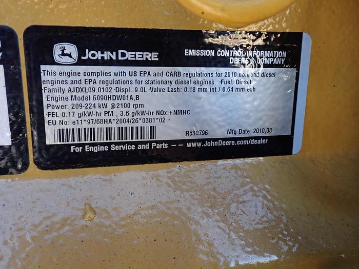 Used 2010 John Deere 6090HDW01 Diesel Engine 672G Grader