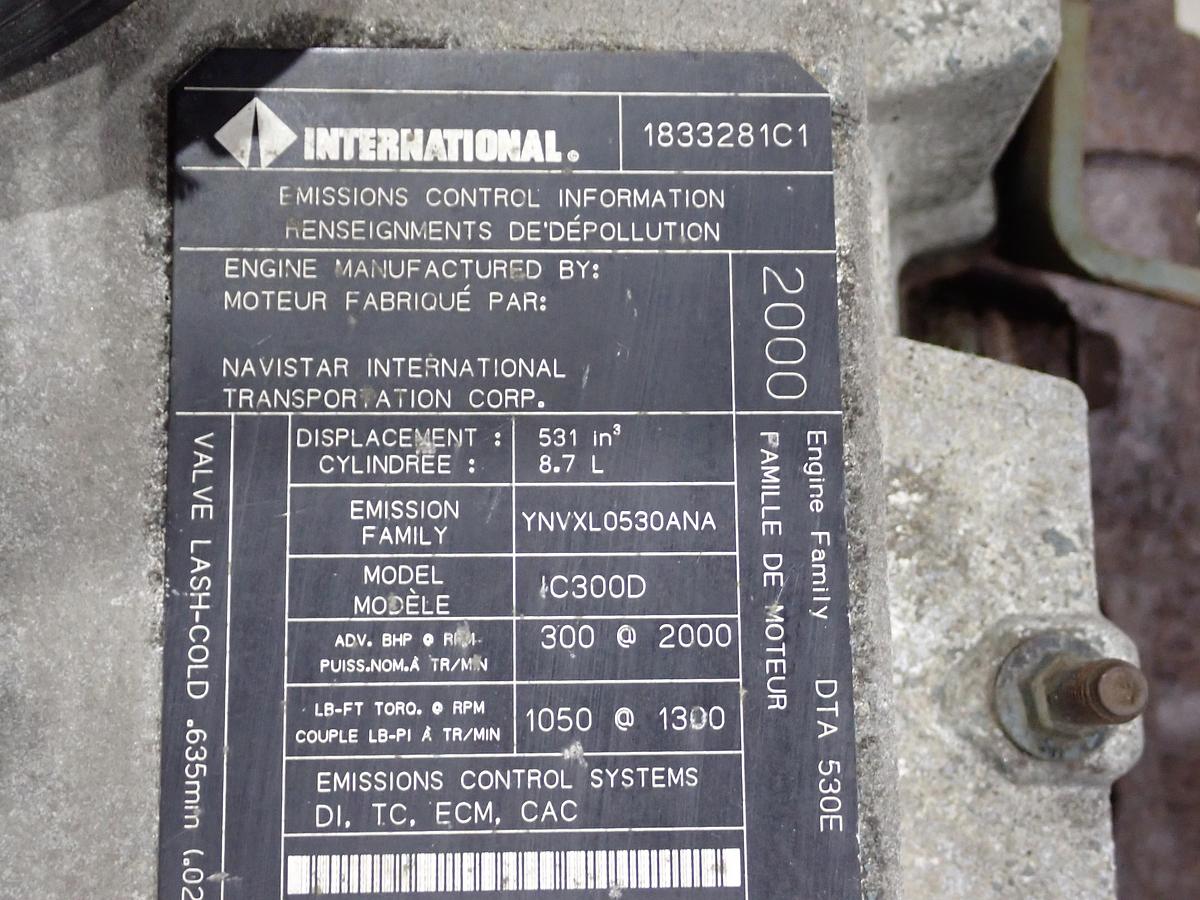 Used 2000 International DT530E Diesel Engine 300 HP INDUSTRIAL!