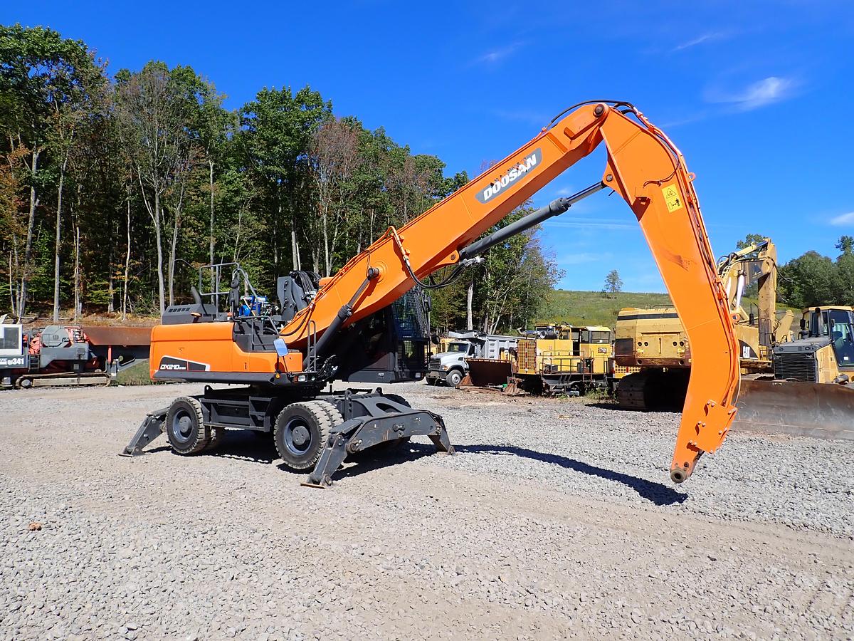 Used 2019 Doosan DX210WMH-5 Wheeled Excavator Material Handler