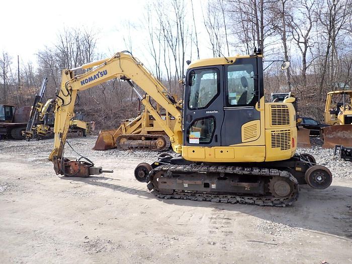 Used 2015 Komatsu PC88MR-10 Hydraulic Excavator HI RAIL! A/C EROPS STREET PADS PC88