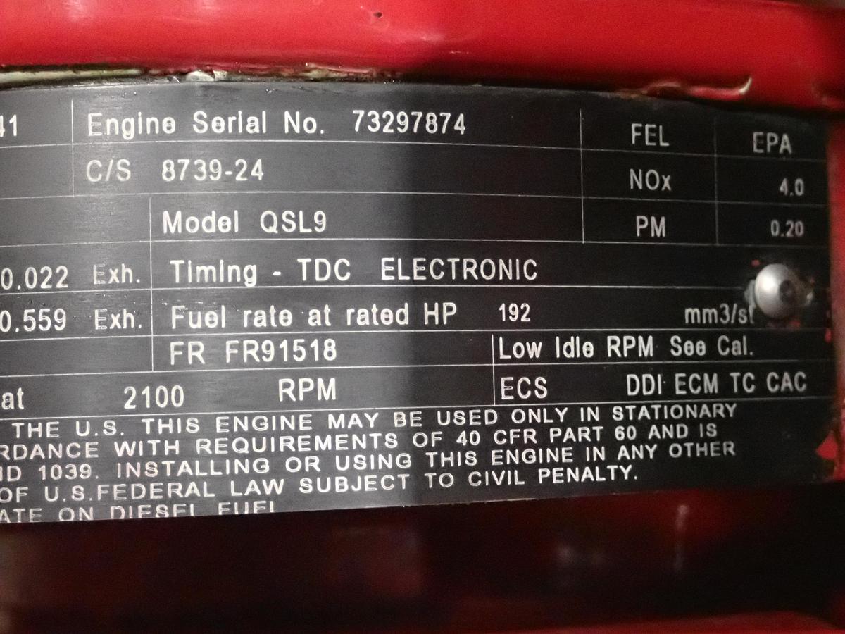 Used 2011 Cummins QSL9 Diesel Engine CPL 8641