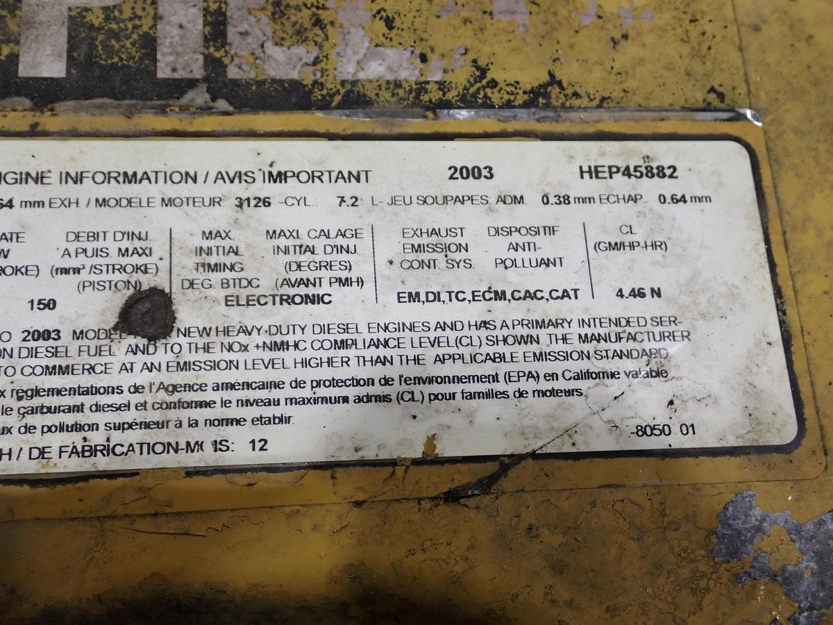 Used 2003 CAT 3126E Diesel Engine 300 HP