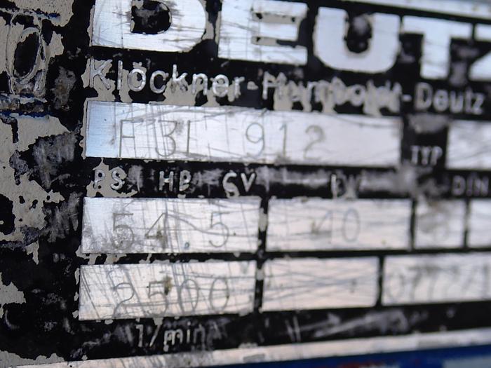 Used Deutz F3L912 Diesel Engine