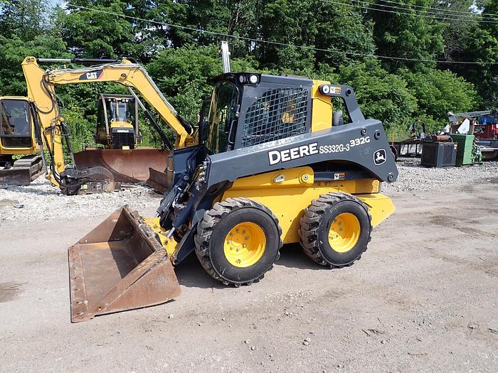 Used 2020 John Deere 332G Skidsteer Loader LOW HRS! High Flow Aux. Q/C A/C 12-16.5