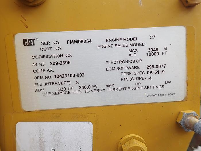 Used 2007 CAT C7 GOV'T SURPLUS Diesel Truck Engine 330 HP FMM 588 HOURS!
