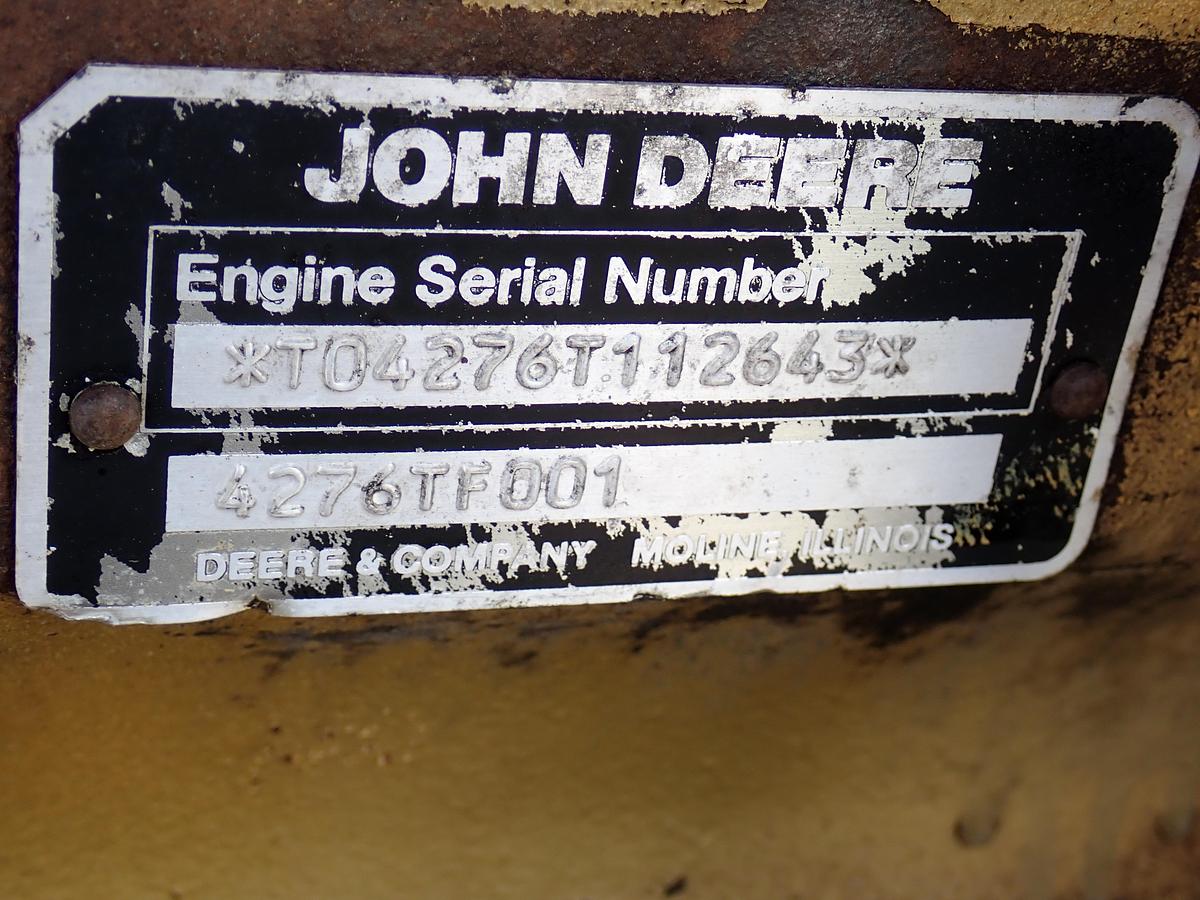 4276 Engine Used John Deere 4276TF001 Turbo Diesel Engine for Sale at Old Forge...