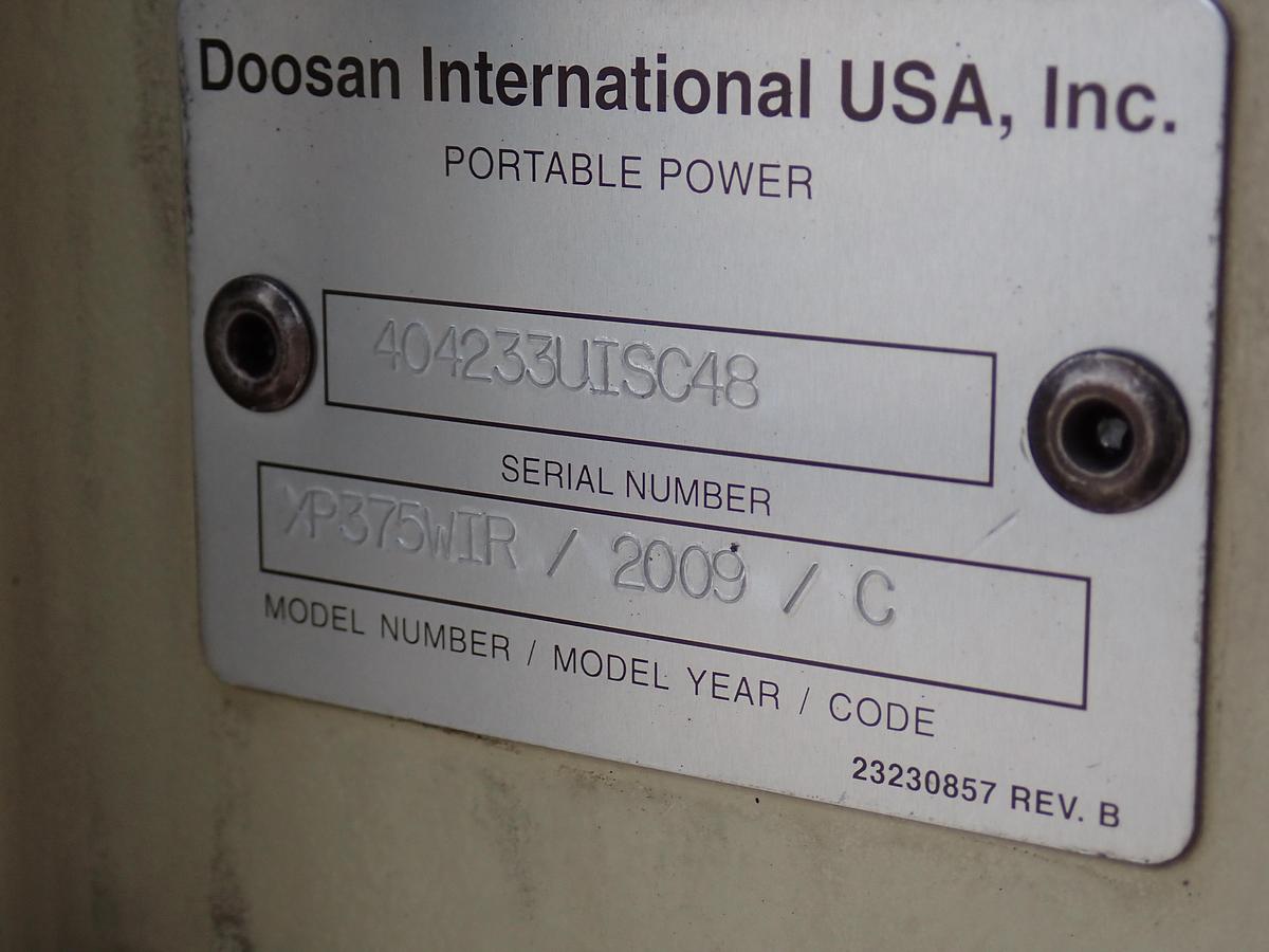 Used 2009 Ingersoll Rand XP375WIR 375 CFM Air Compressor