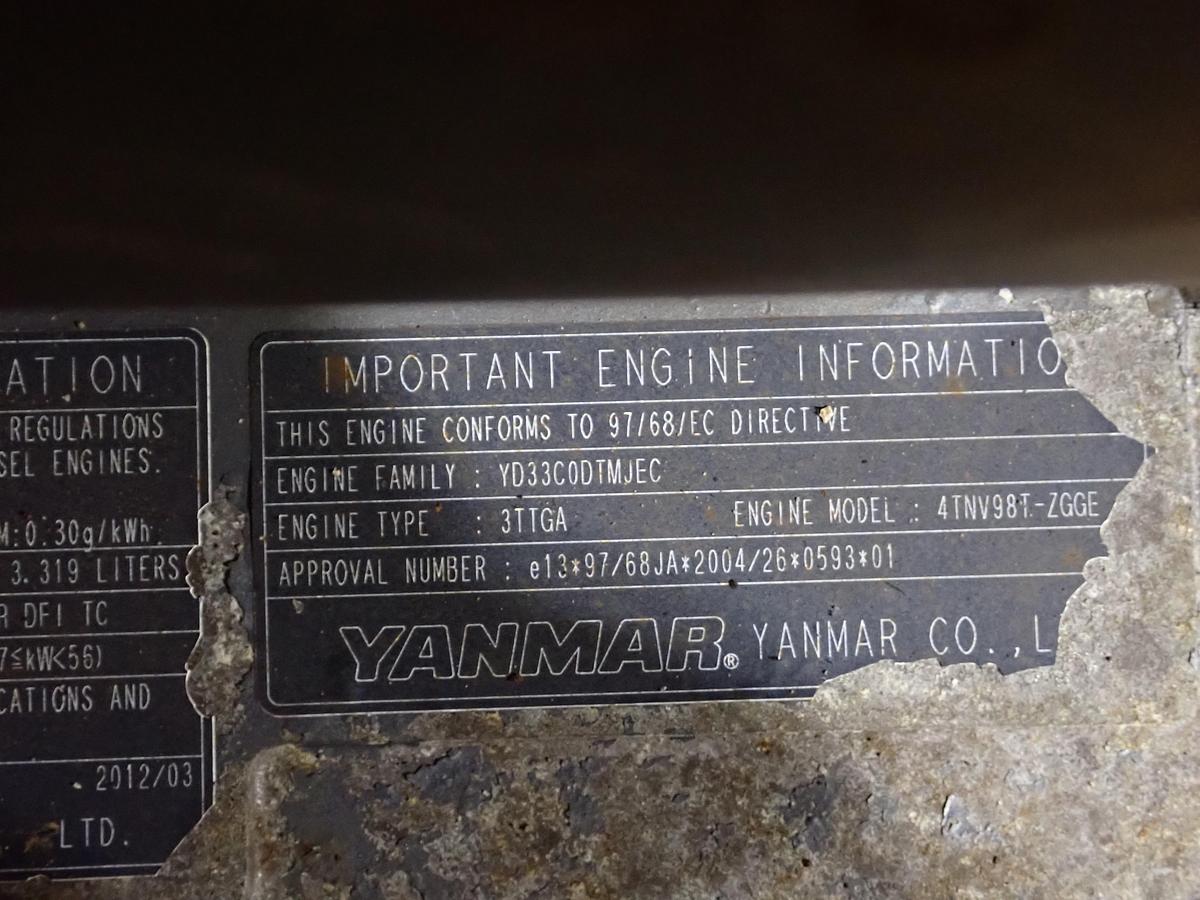 Used 2012 Yanmar 4TNV98T-ZGCE Turbo Diesel Engine