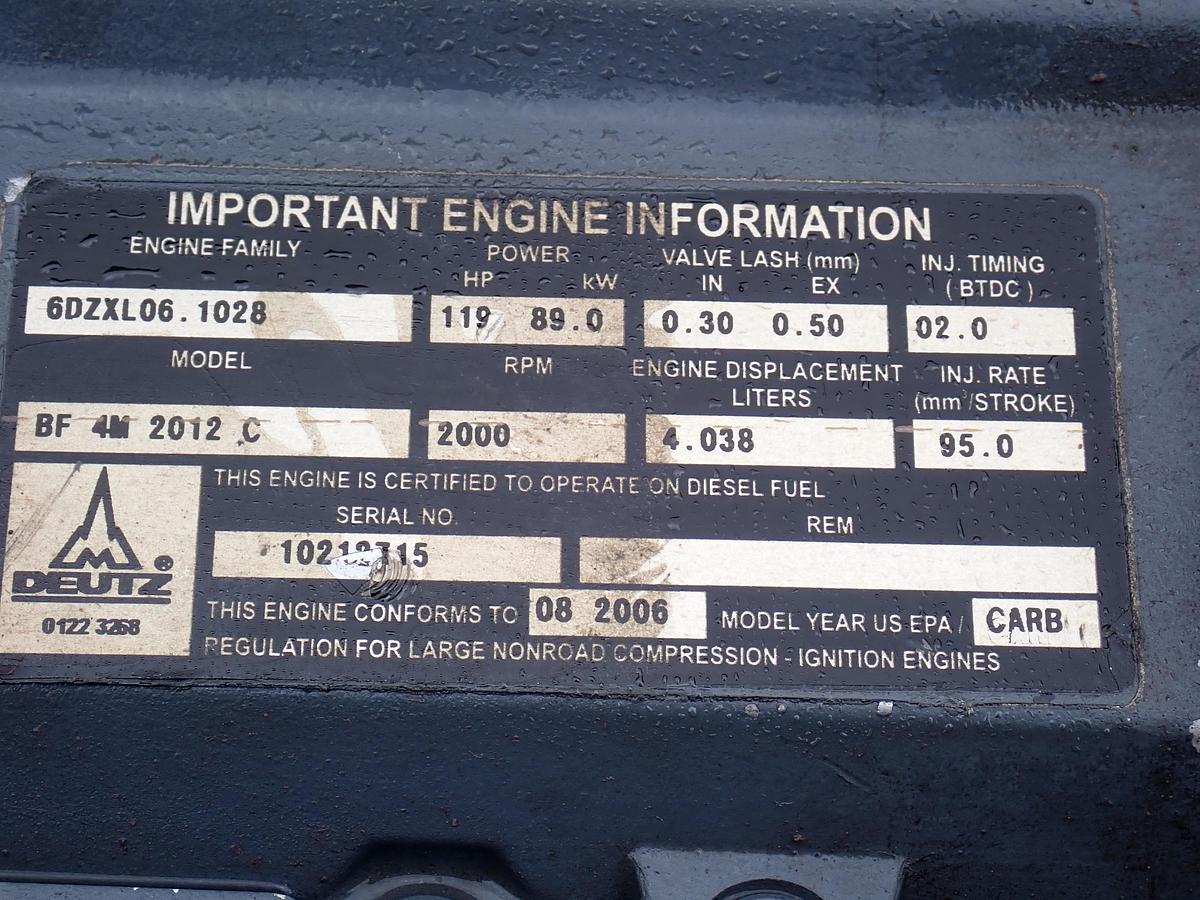 2006 DEUTZ BF4M2012C Diesel Engine 119 HP UNUSED