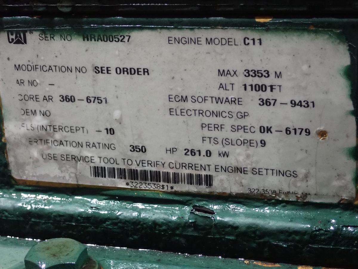 Used 2011 CAT C11 Industrial Diesel Engine AR # 360-6751 350 HP