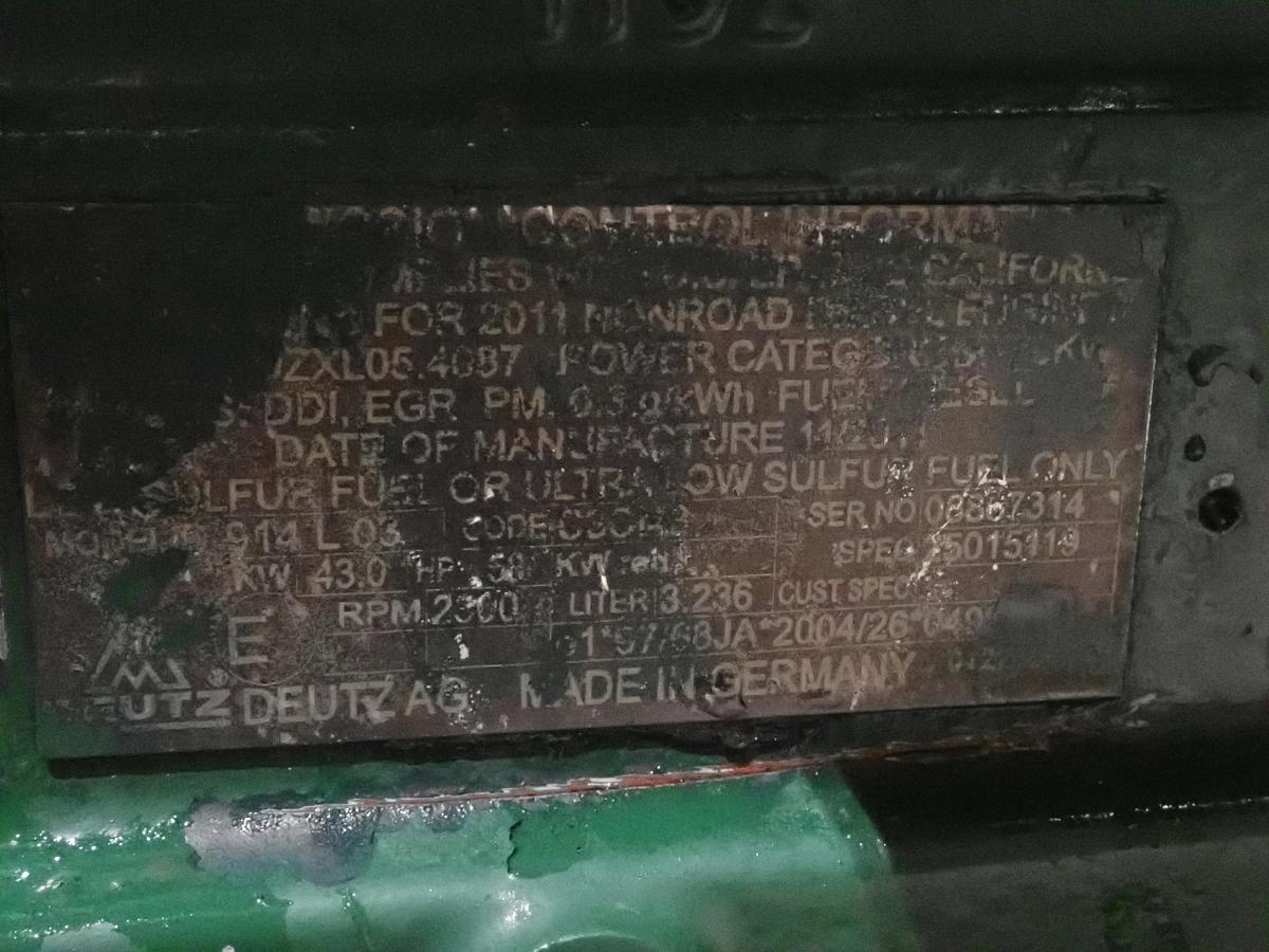 Used 2011 DEUTZ D914 L03 Diesel Engine