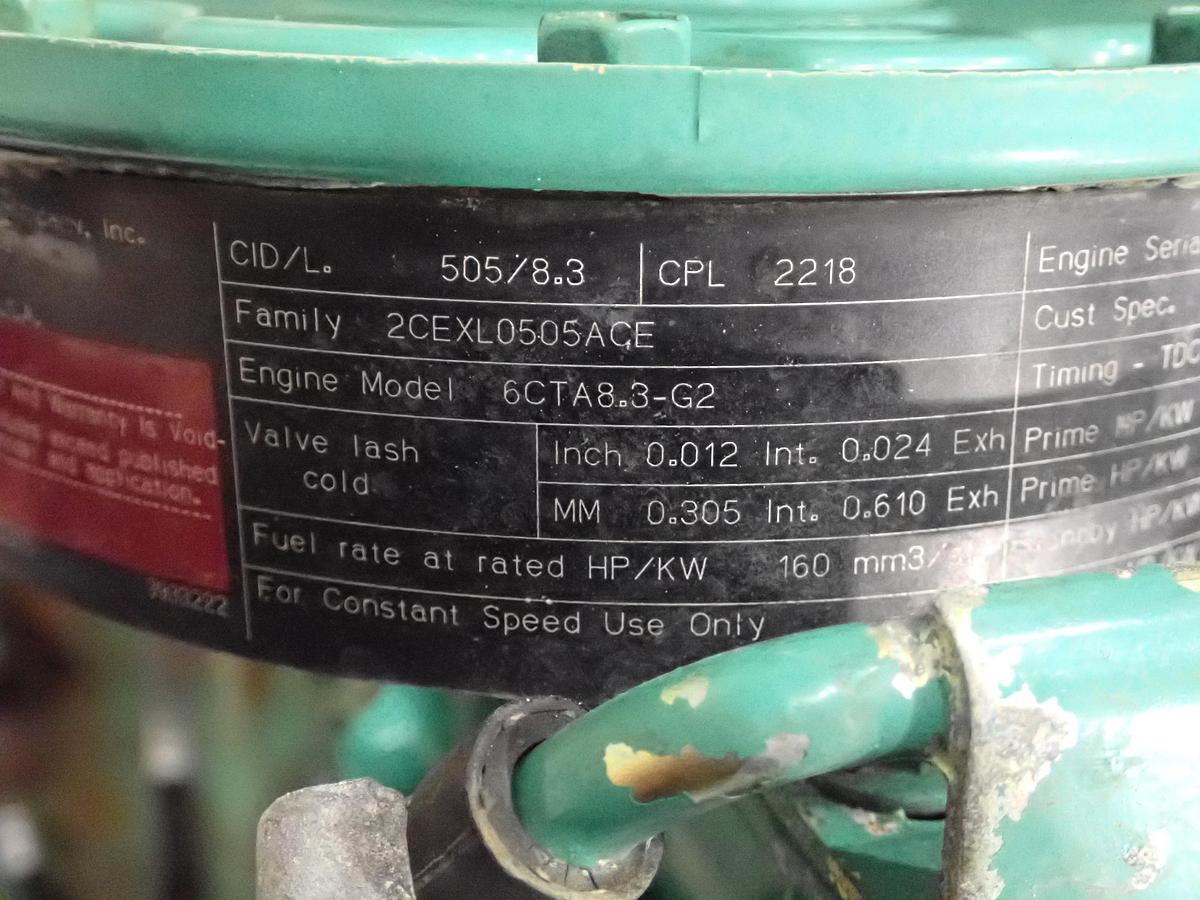 Used 2002 Cummins 6CTA 8.3 Diesel Engine 418 HOURS