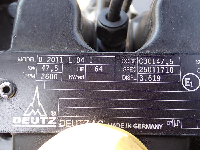 Used DEUTZ D2011 L04I Diesel Power Unit w/ PTO Clutch