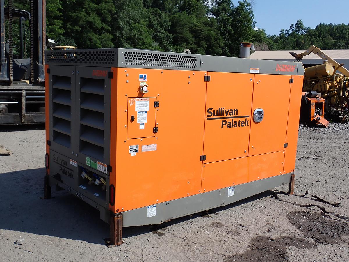 Used 2019 Sullivan Palatek D400PHHJD4AF 400 CFM Air Compressor 258 HOURS