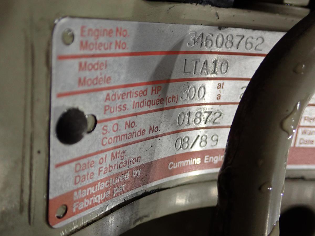 Used 1989 Cummins LTA10-300 Diesel Engine w/ JAKE BRAKE 