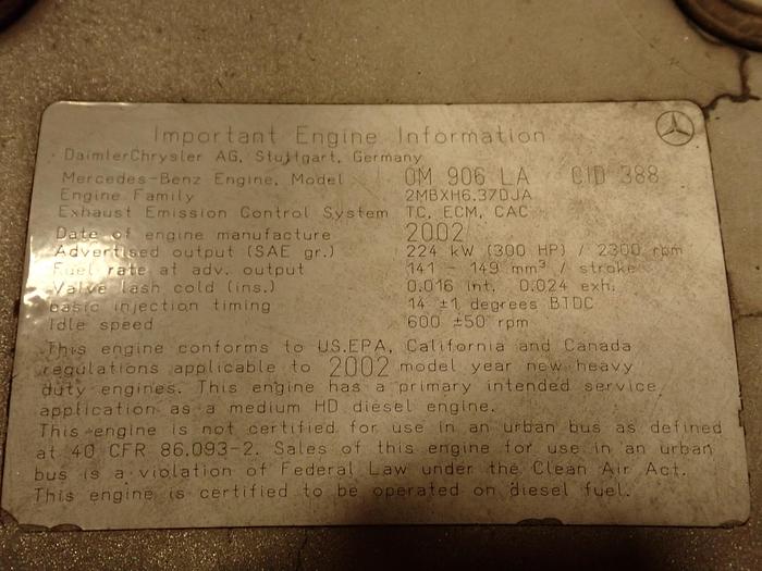 Used 2002 Mercedes OM906LA