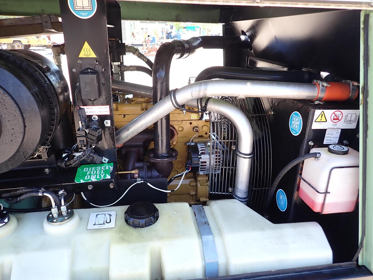 Used 2012 Sullair 375CA3 375 CFM Air Compressor CAT DIESEL