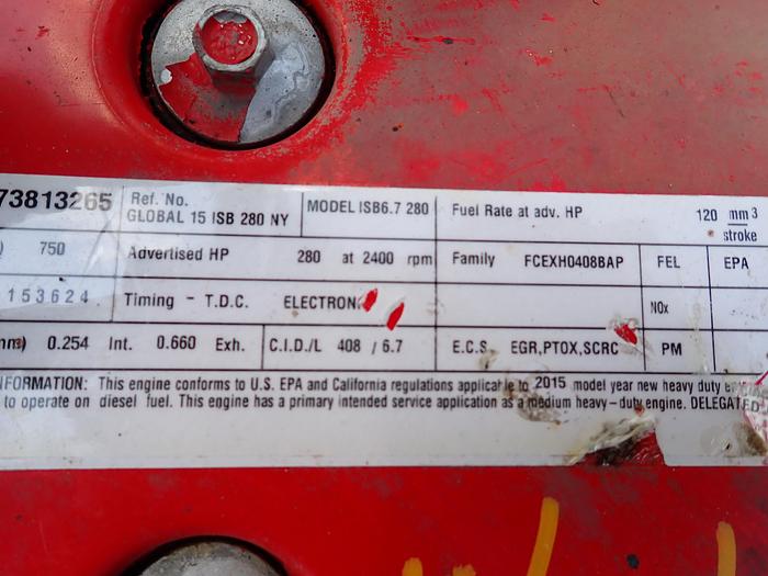 Used 2015 Cummins ISB 280 6.7 Truck Engine CPL 4517