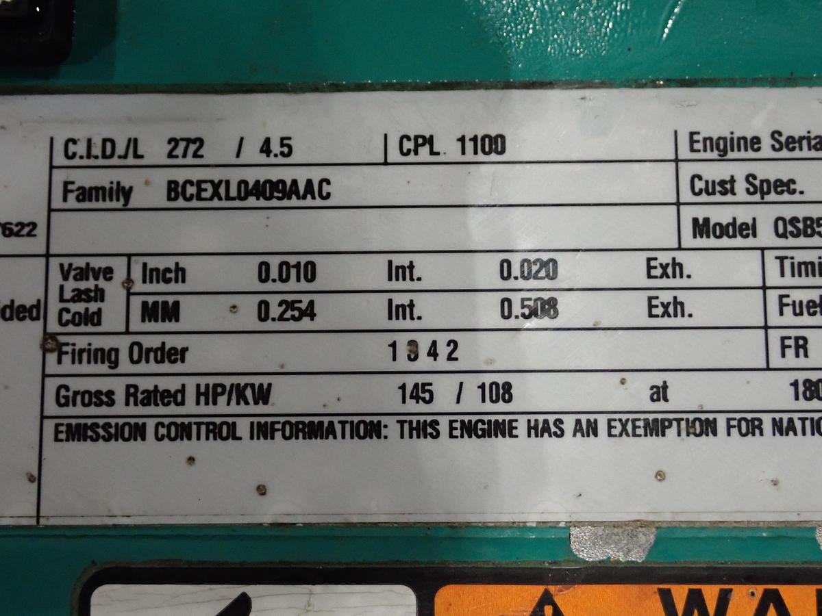 Used 2012 Cummins QSB 4.5 Diesel Engine 135 HOURS!