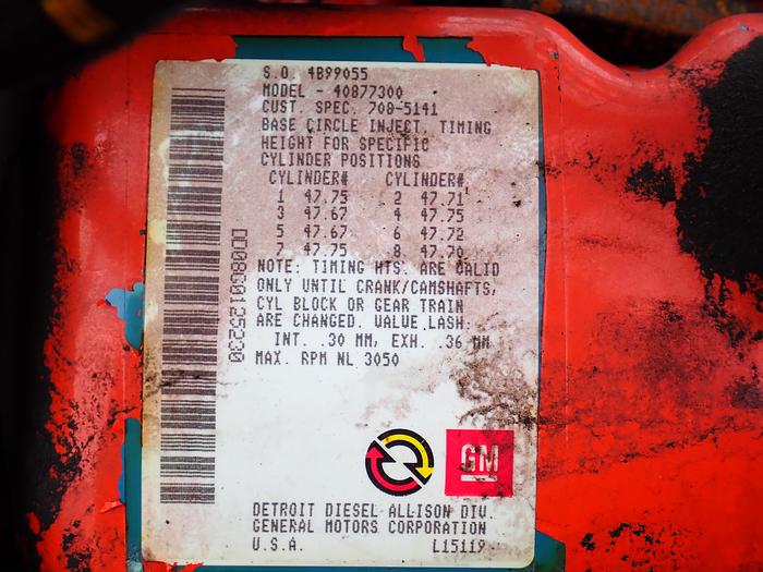 Used 1985 Detroit Diesel 8.2T Turbo Diesel Engine 230 HP