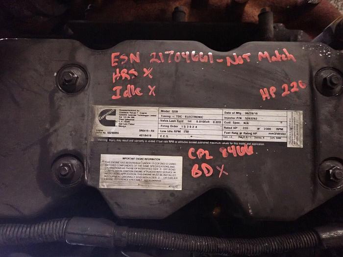 Used Cummins QSB 6.7 Turbo Diesel Engine MINT RUNNER! CPL 8466 PRE EMISSIONS 220 HP