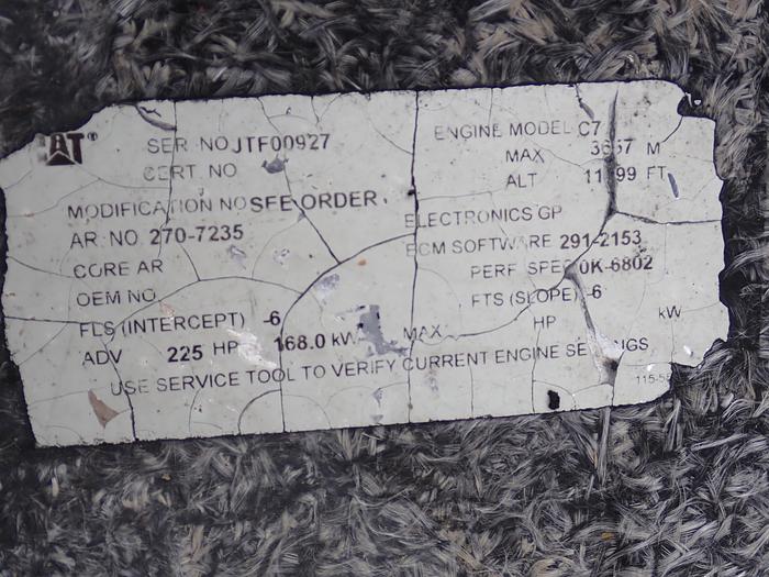 Used 2006 CAT C7 Industrial Diesel Power Unit 225 HP LOW HOURS!