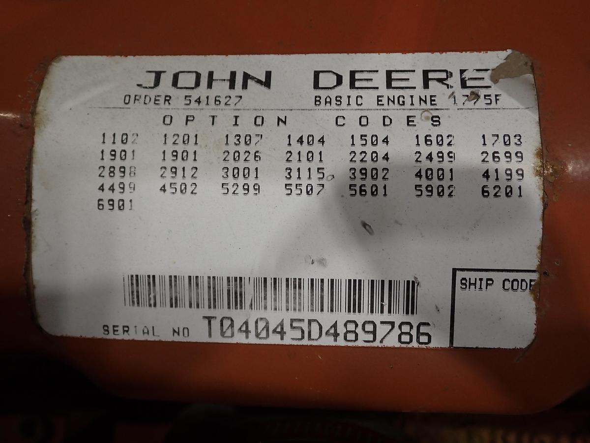 Used John Deere 4045DF001 Diesel Engine 269 HOURS!!