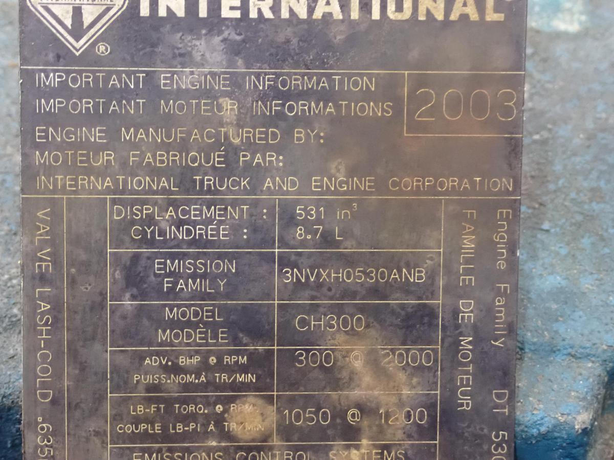 Used 2003 International DT530E Diesel Engine 300 HP