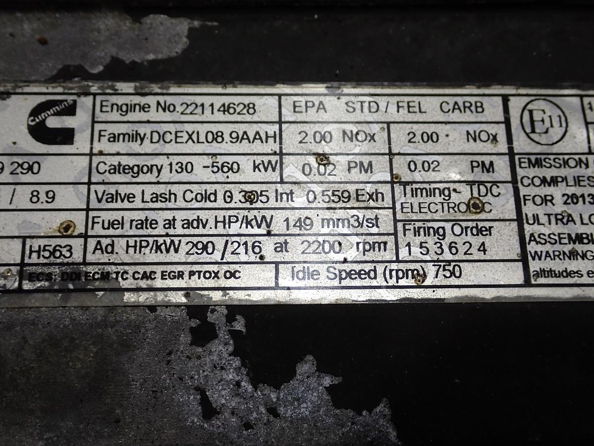 Used 2014 Cummins QSL9 Diesel Engine CPL 3144