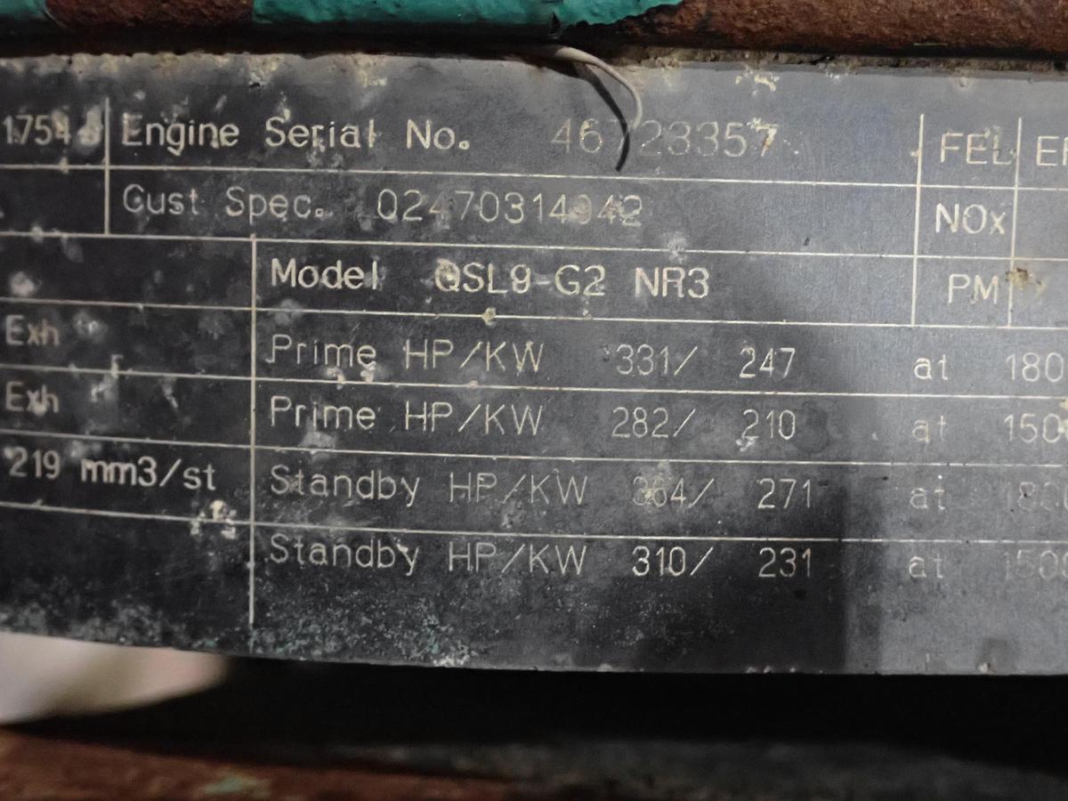 Used 2007 Cummins QSL9 Diesel Engine CPL 1754