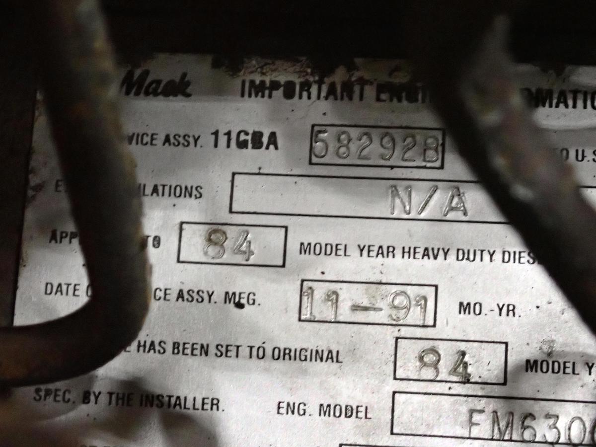 Used 1984 Mack EM6-300 Turbo Diesel Engine