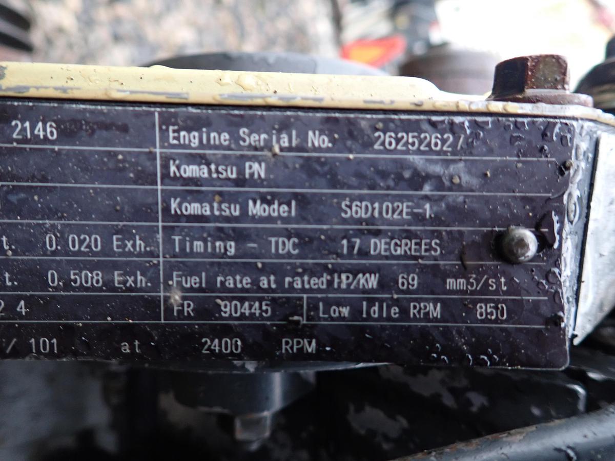 Used 1999 Komatsu S6D102E-1 Diesel Engine CPL 2146