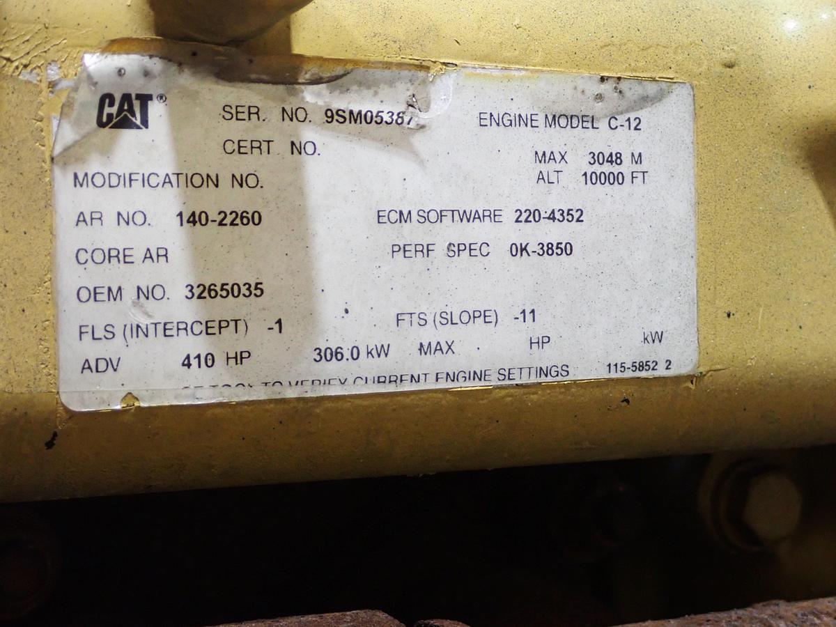 Used 2003 CAT C12 Diesel Engine GOV'T SURPLUS 410 HP W/ JAKES