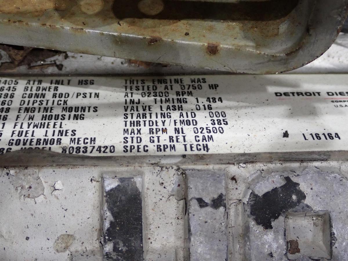 Used Detroit Diesel 8V92TA TWIN TURBO Engine 750 HP!