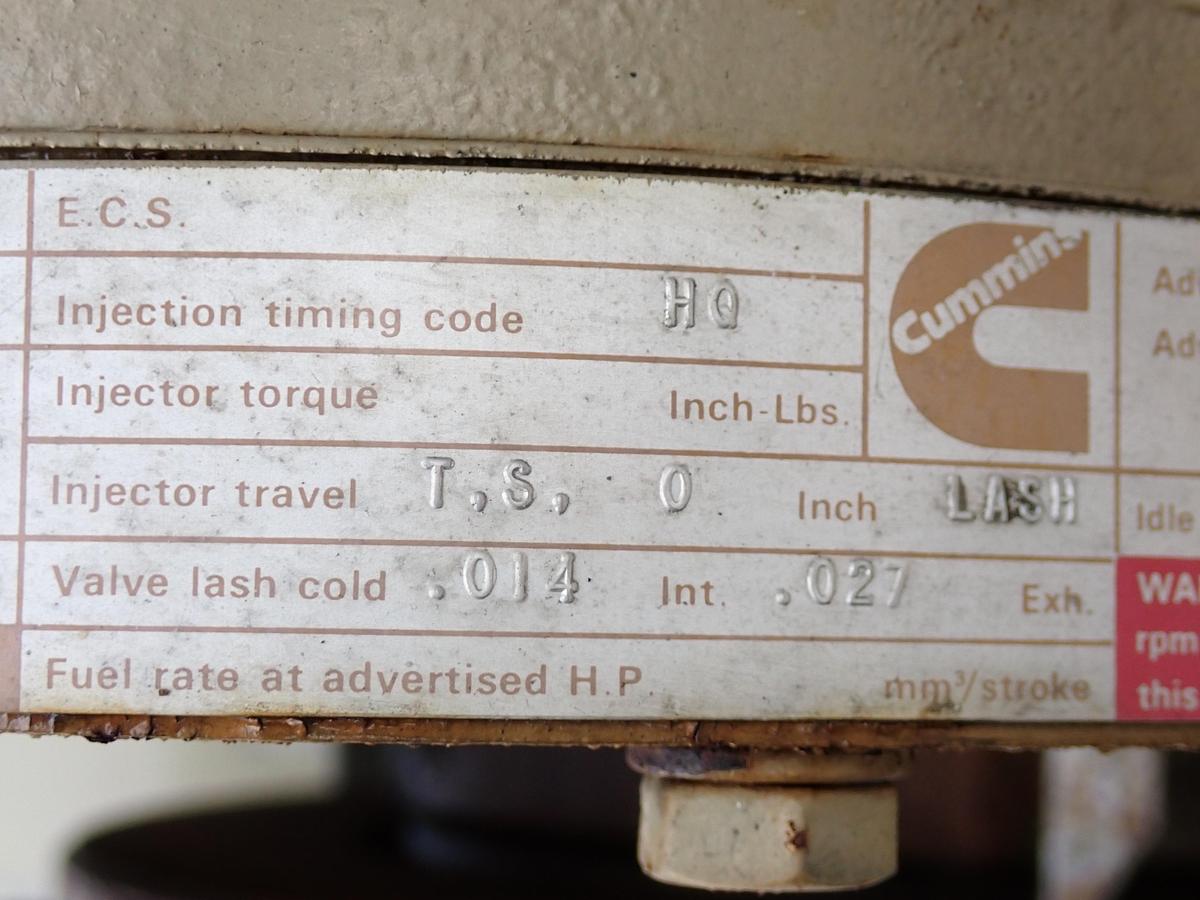 Used 1989 Cummins KTA38-G3 Diesel Engine LOW HOURS