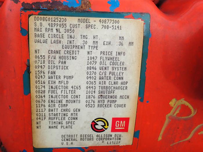 Used 1985 Detroit Diesel 8.2T Turbo Diesel Engine 230 HP