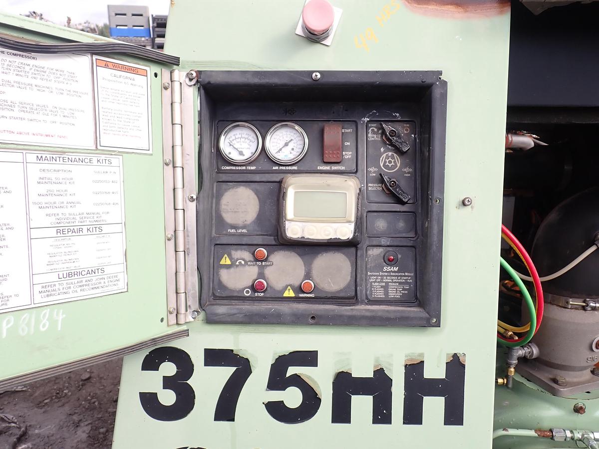 Used 2008 Sullair 375HH 375 CFM Air Compressor 200 PSI 49 ORIGINAL HOURS!