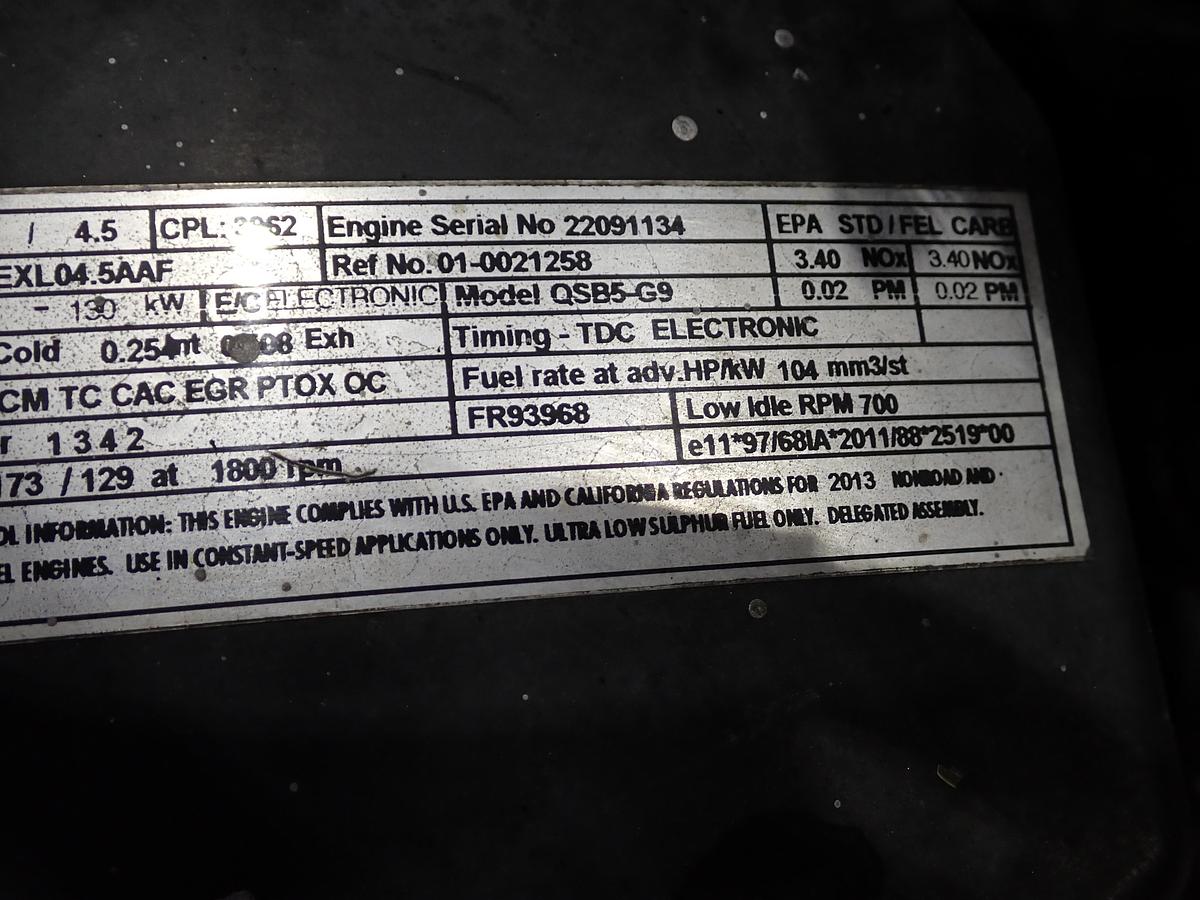 Used 2013 Cummins QSB 4.5 Diesel Engine CPL 3962