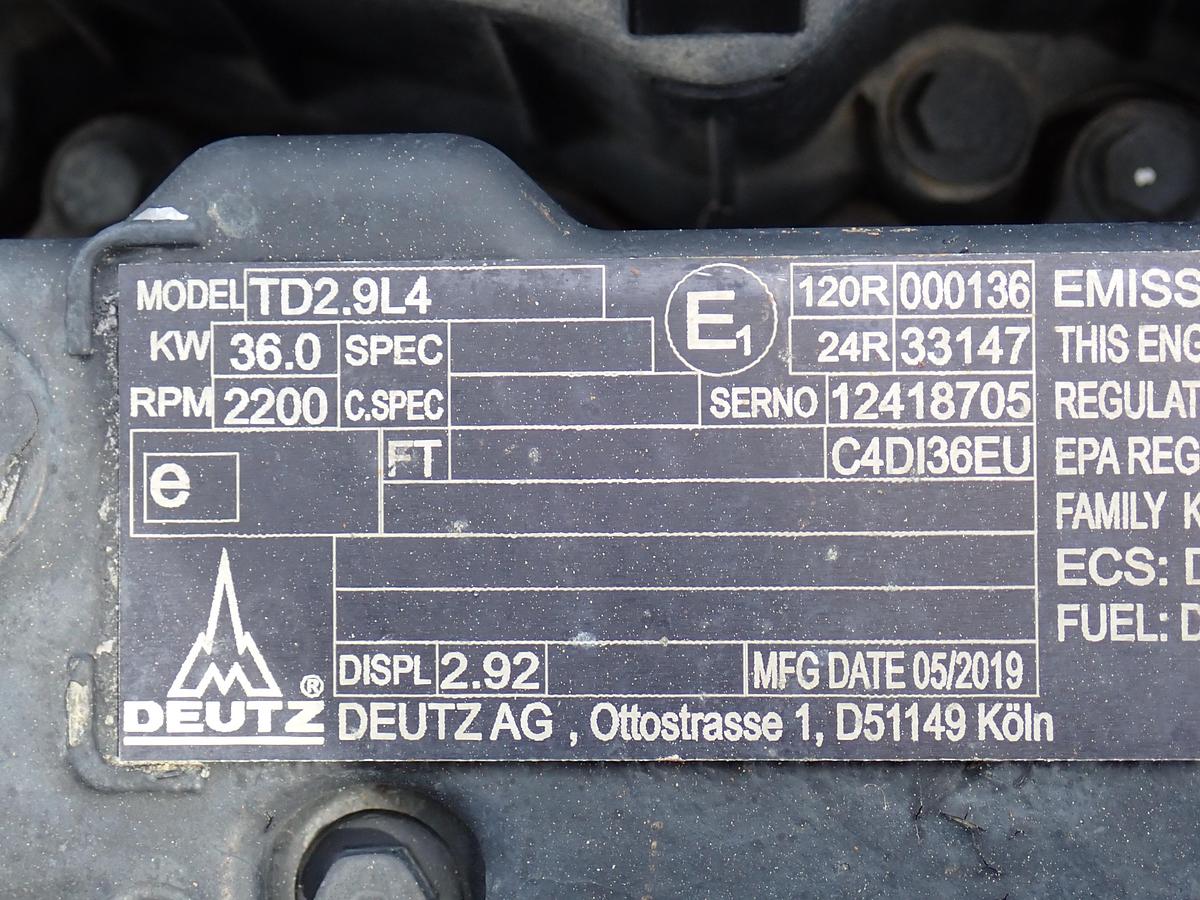 Used 2019 Deutz TD2.9 L4 Diesel Engine