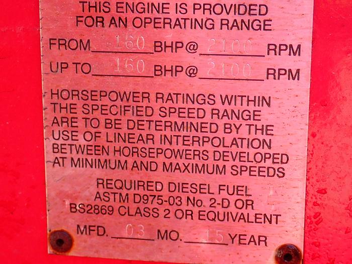 2015 Clarke JU6H-UF30 Fire Pump