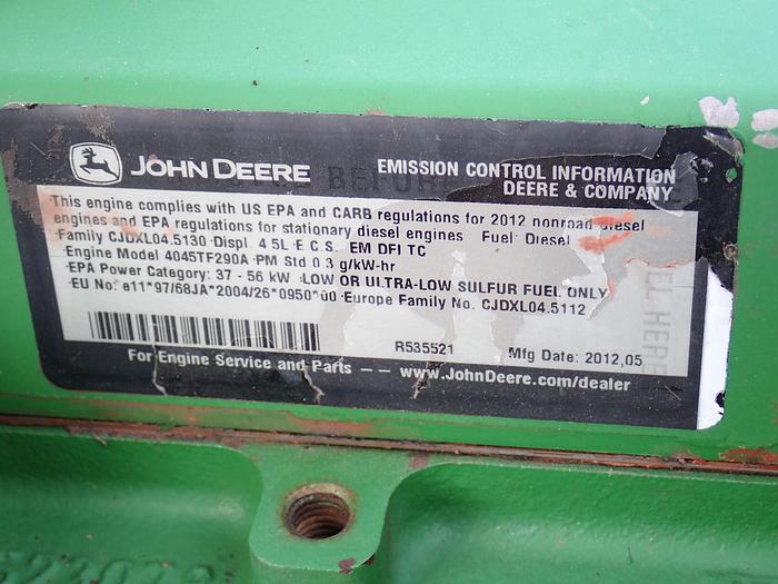 Used 2012 John Deere 4045TF290 Diesel Power Unit 80 HP