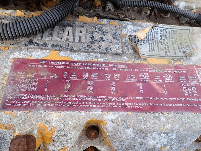 Used 1990 CAT 3116 Truck Engine 50K MILES!