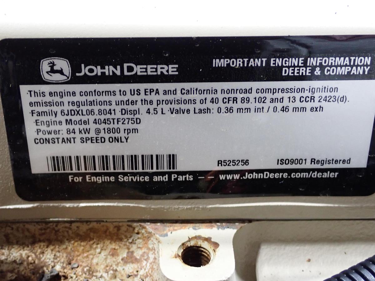 Used John Deere 4045TF275 Turbo Diesel Engine 3499 HOURS