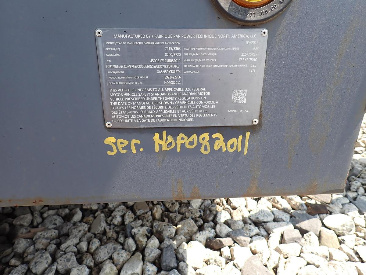 Used 2019 Atlas Copco XAS950CD8 950 CFM Air Compressor 1496 HOURS
